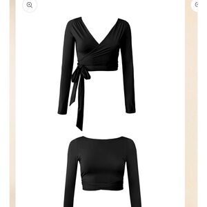 Baiia Black Long Sleeve Swim Wrap Top